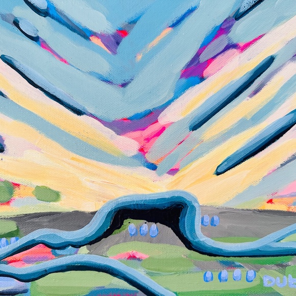 Original Painting Modern Impressionism Collectible Landscape 9" x 12" Canvas - Picture 1 of 11